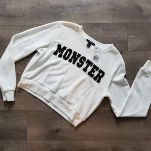 "Monster" Crop Sweatshirt Forever 21
